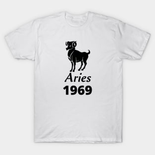 Black Aries Zodiac 1969 T-Shirt